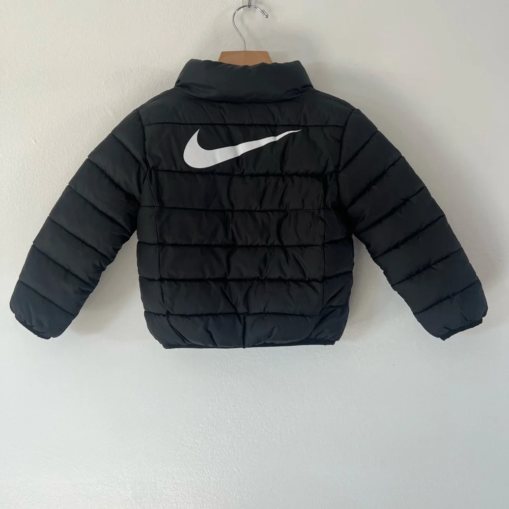Nike Essential Toddler Black & White Quilted Puffer Full-‎ Zip Jacket Size 2T